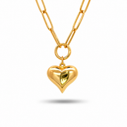 916 Gold Heart Aura Necklace — BN10262-1