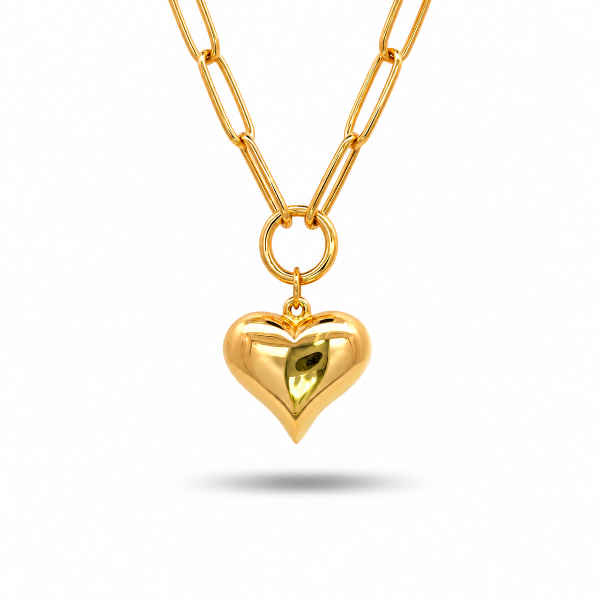 916 Gold Heart Aura Necklace — BN10262-1