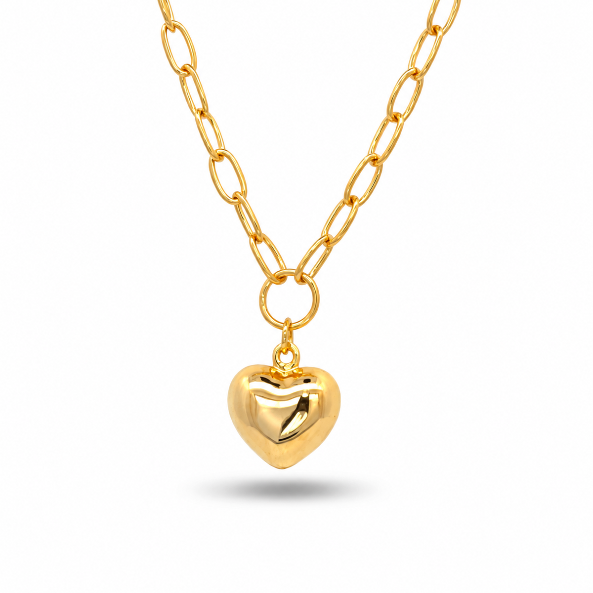 916 Gold Heart Petite Necklace — BN10268-1