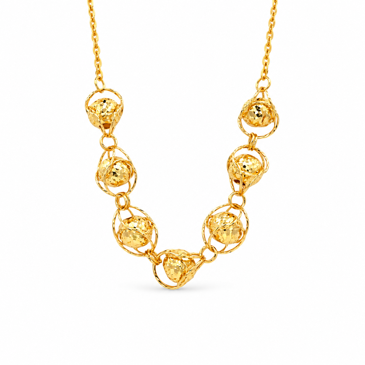 916 Gold Beads Petite Necklace — BN10271-1