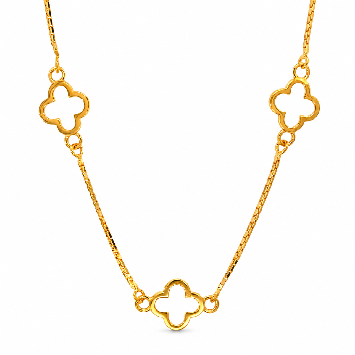 916 Gold Flower Bloom Necklace — BN10279-1 — view 2