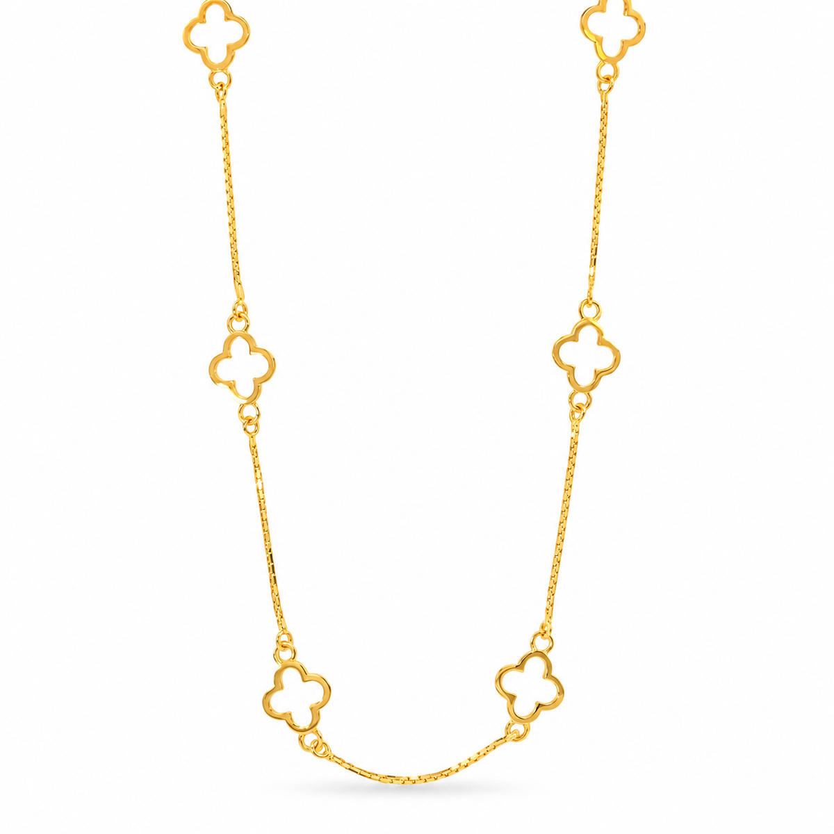 916 Gold Flower Bloom Necklace — BN10279-1