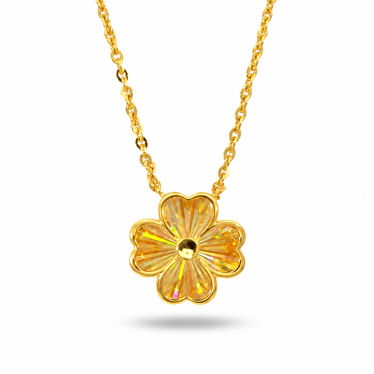 916 Gold Flower Cascade Necklace — BN10283-1