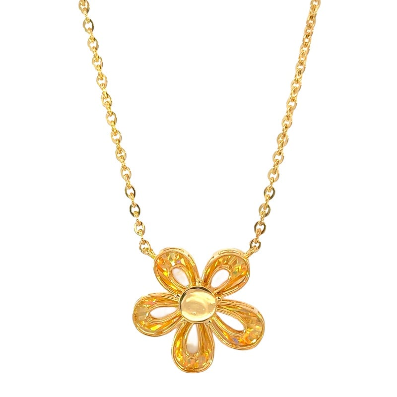 916 Gold Flower Halo Necklace