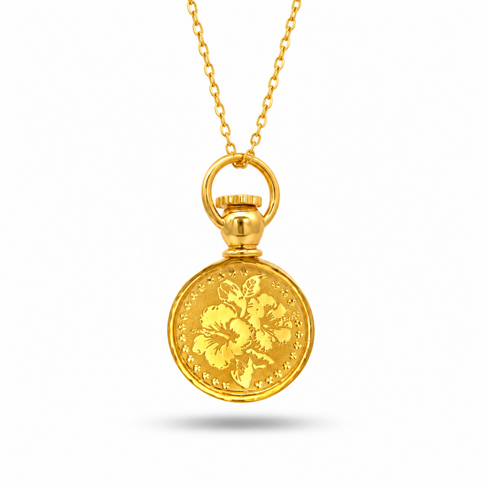 916 Gold Flower Bloom Pendant – BP10603-1 – view 1