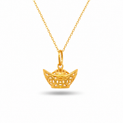 916 Gold Blessings Bloom Pendant — BP10607-2