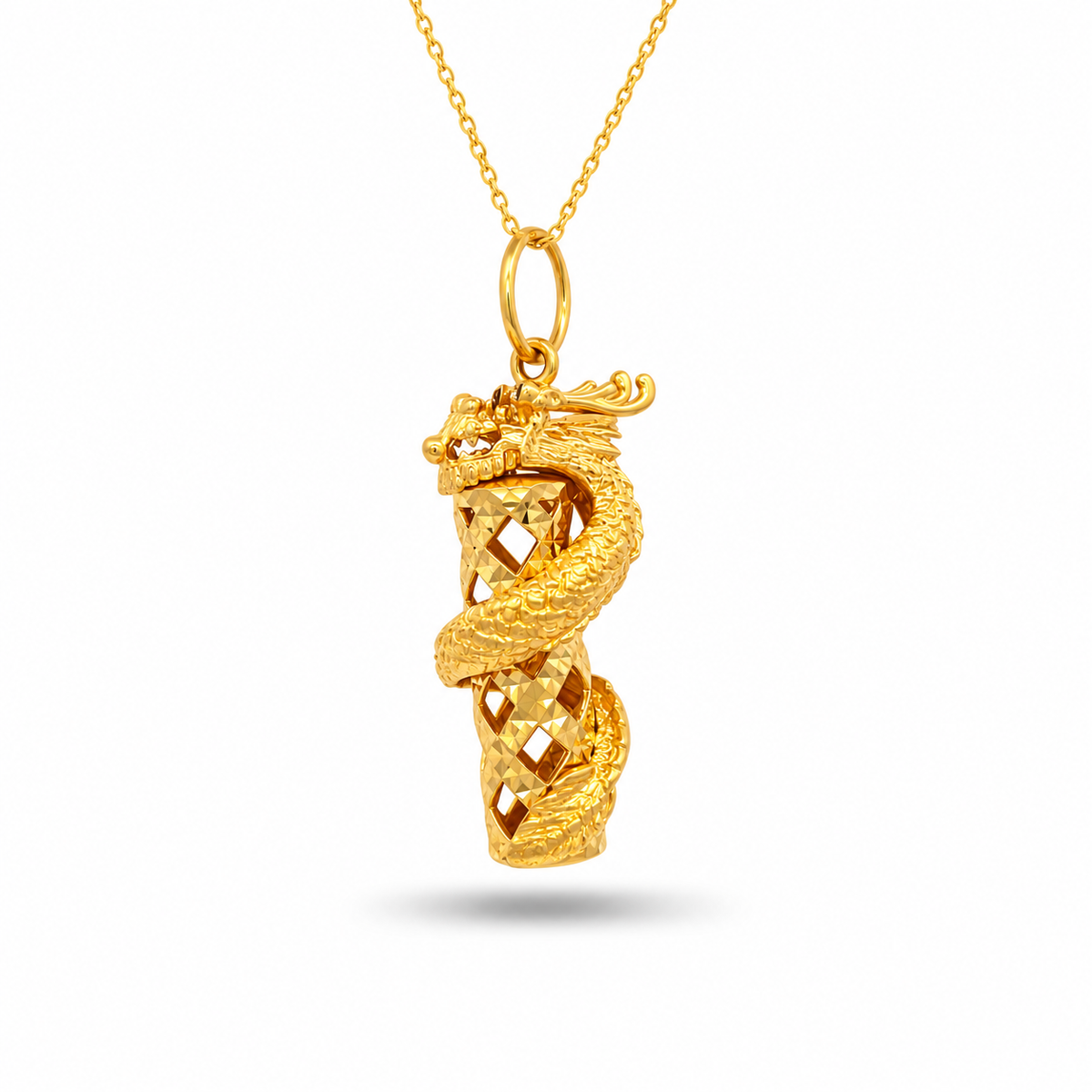 916 Gold Dragon Bloom Pendant — BP10610-1