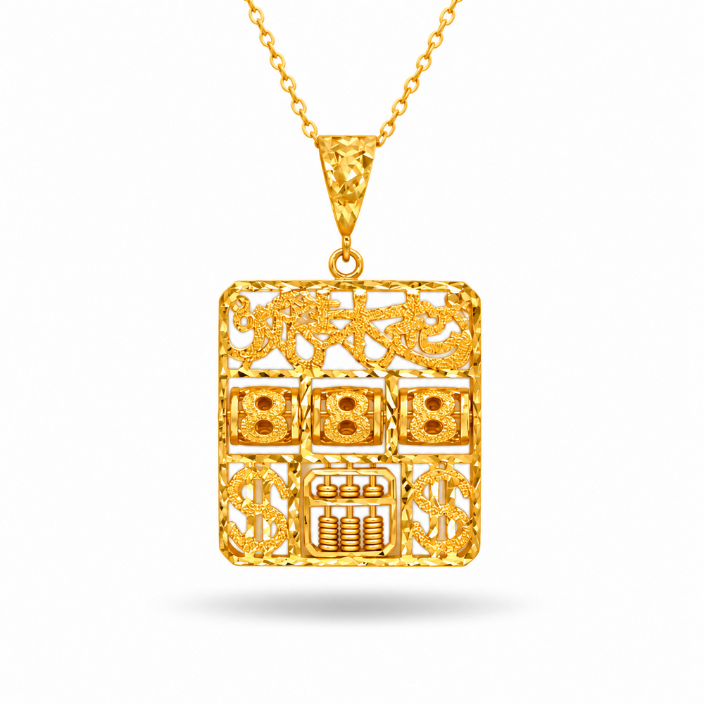 916 Gold Abacus Cascade Pendant – BP10617-1 – view 1