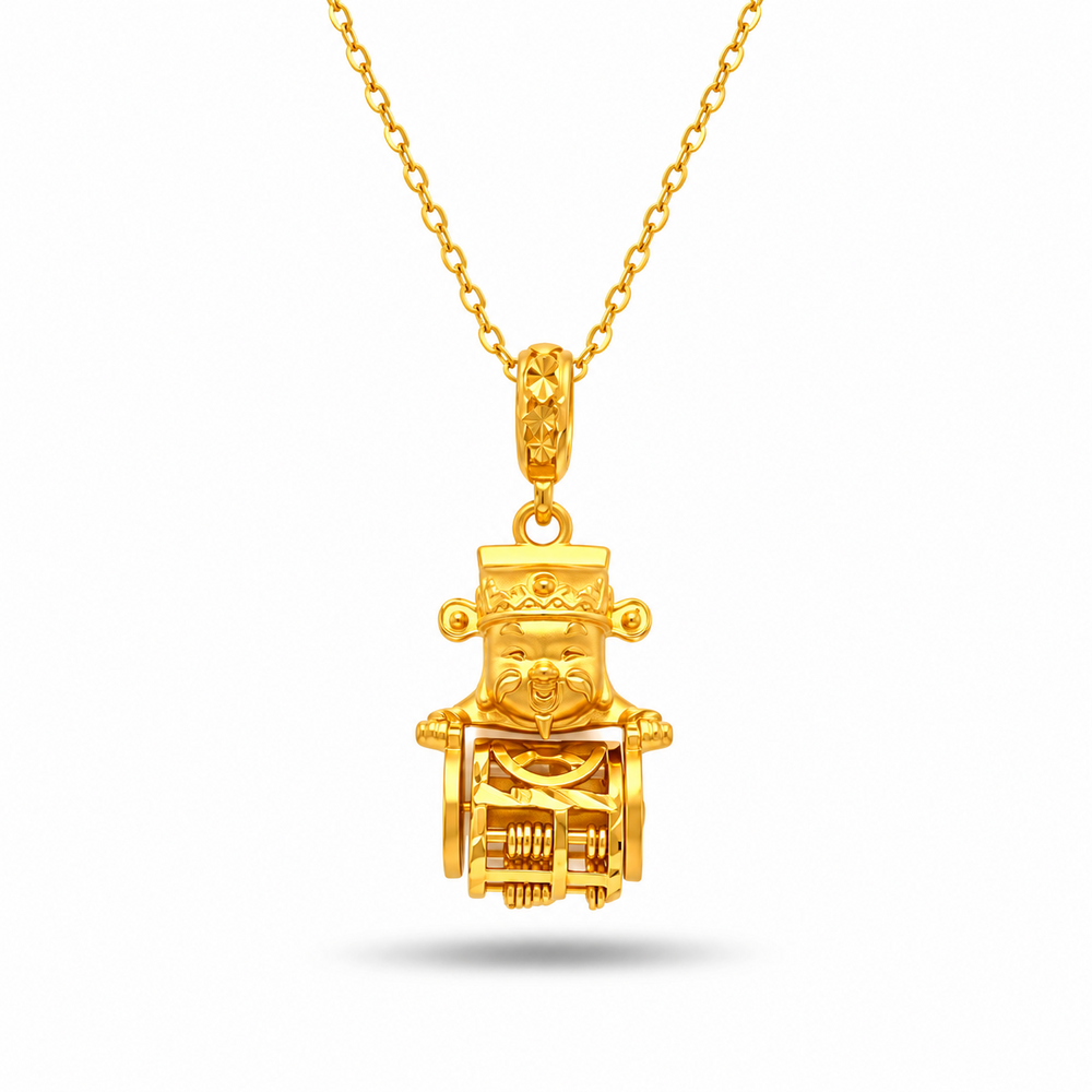 916 Gold Abacus Halo Pendant – BP10619-1 – view 1