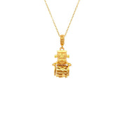 916 Gold Abacus Halo Pendant