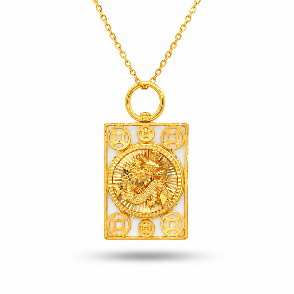 916 Gold Dragon Halo Pendant – BP10622-1 – view 1