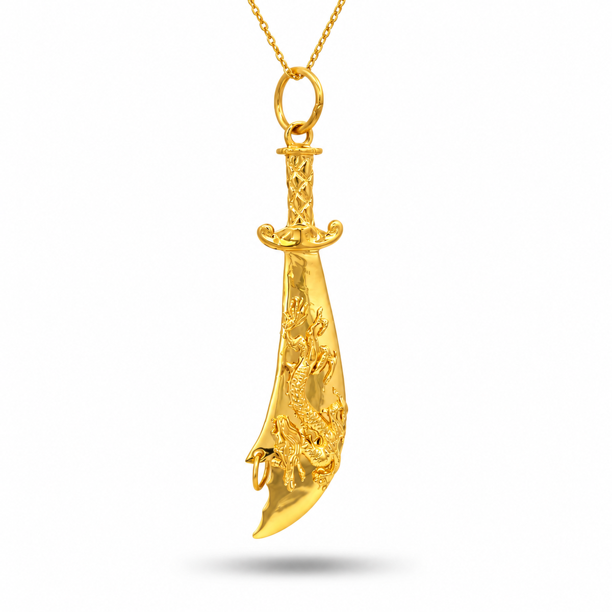916 Gold Dragon Duet Pendant — BP10624-1