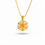 916 Gold Flower Halo Pendant — BP10629-1