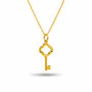 916 Gold Key Halo Pendant — BP10632-1