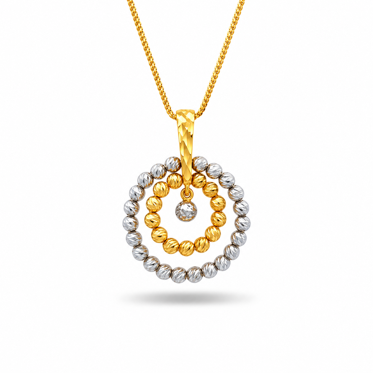 916 Gold Beads Bloom Pendant — BP10633-2