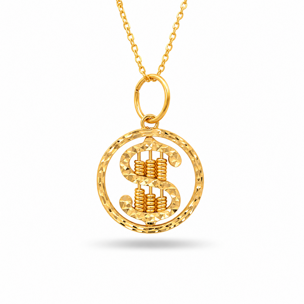 916 Gold Abacus Duet Pendant – BP10634-1 – view 1