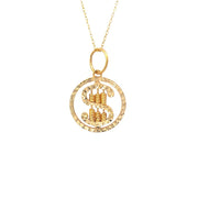 916 Gold Abacus Duet Pendant