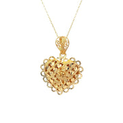 916 Gold Heart Bloom Pendant