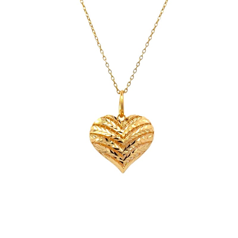 916 Gold Heart Cascade Pendant