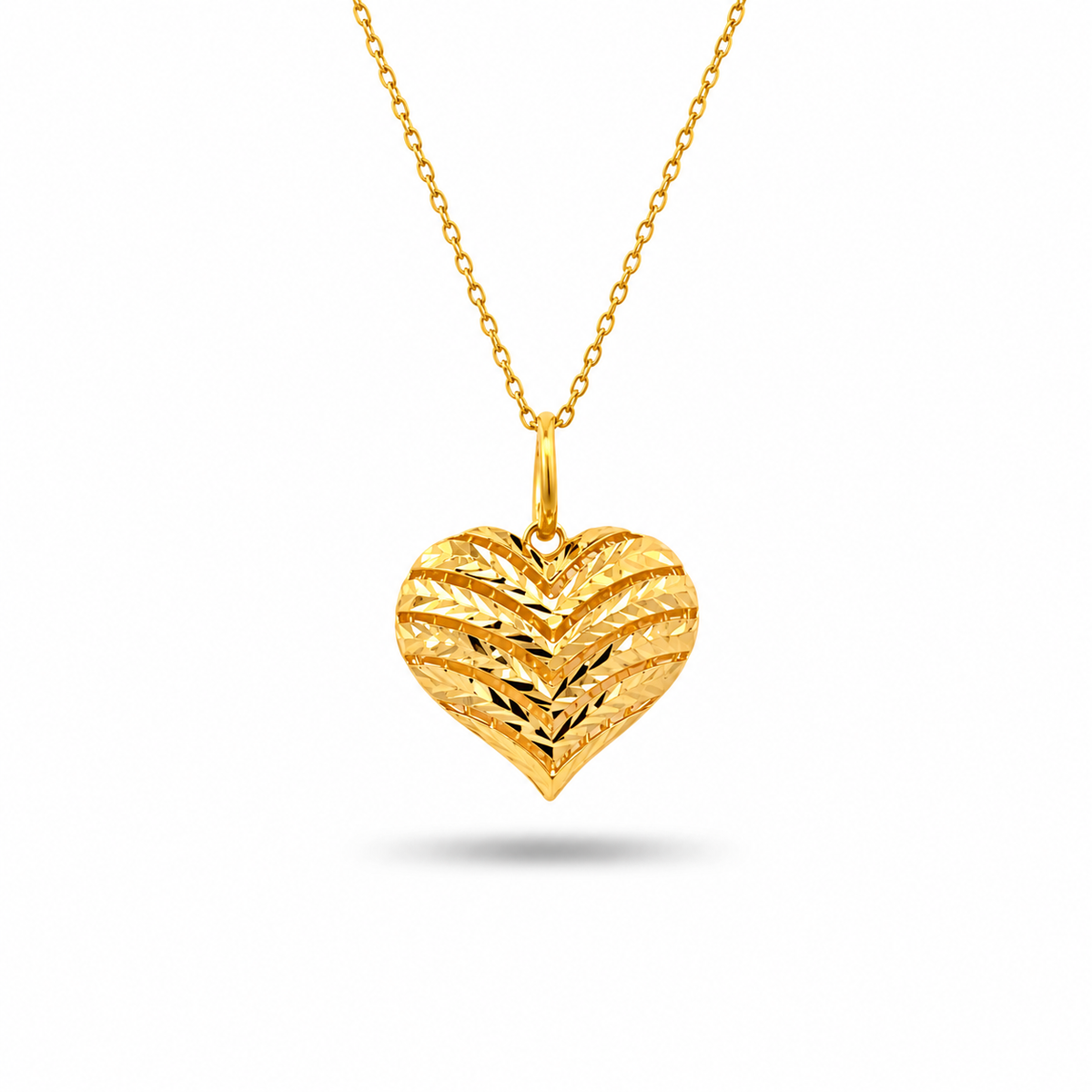 916 Gold Heart Cascade Pendant — BP10639-1