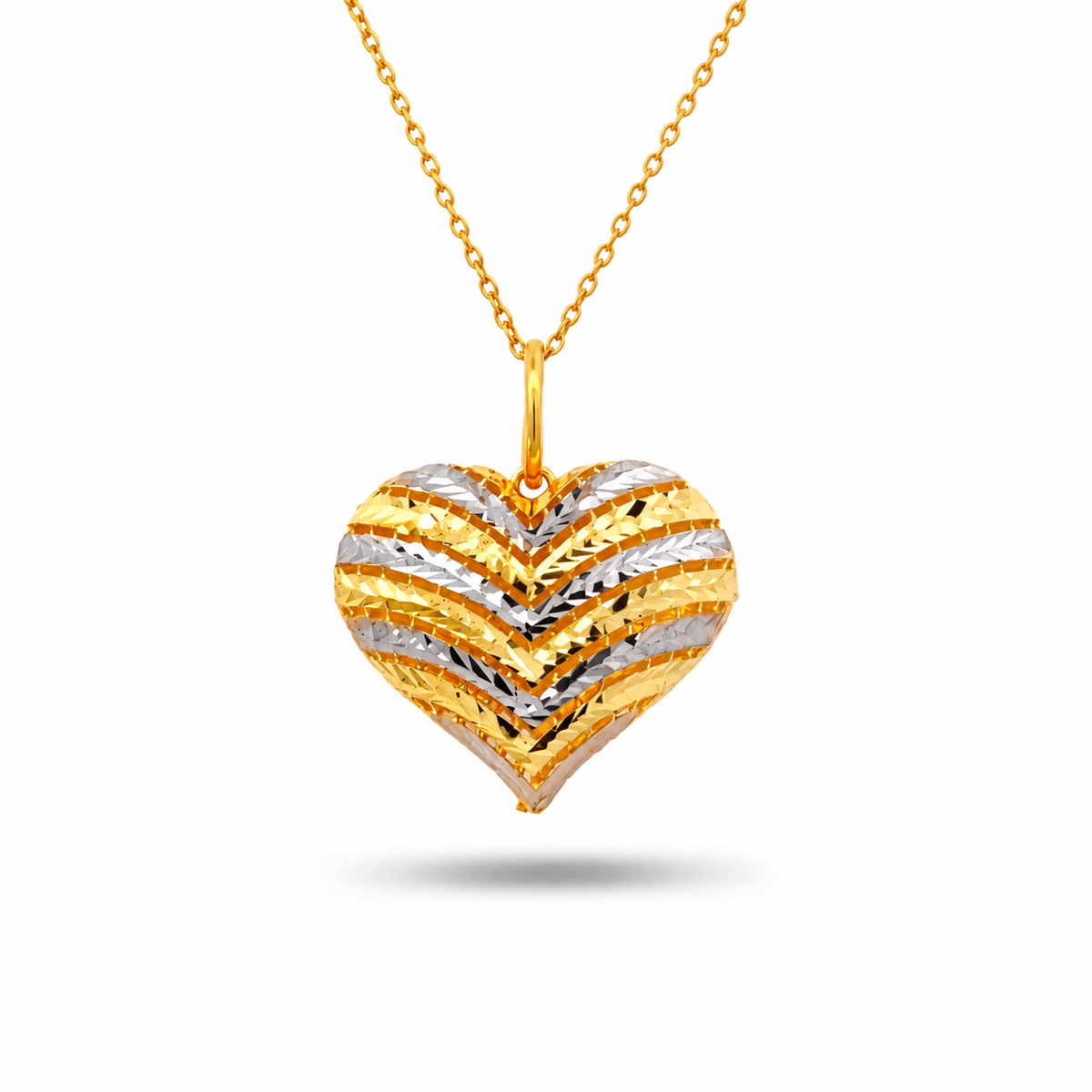916 Gold Heart Halo Pendant — BP10639-2