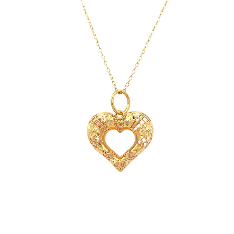 916 Gold Heart Duet Pendant