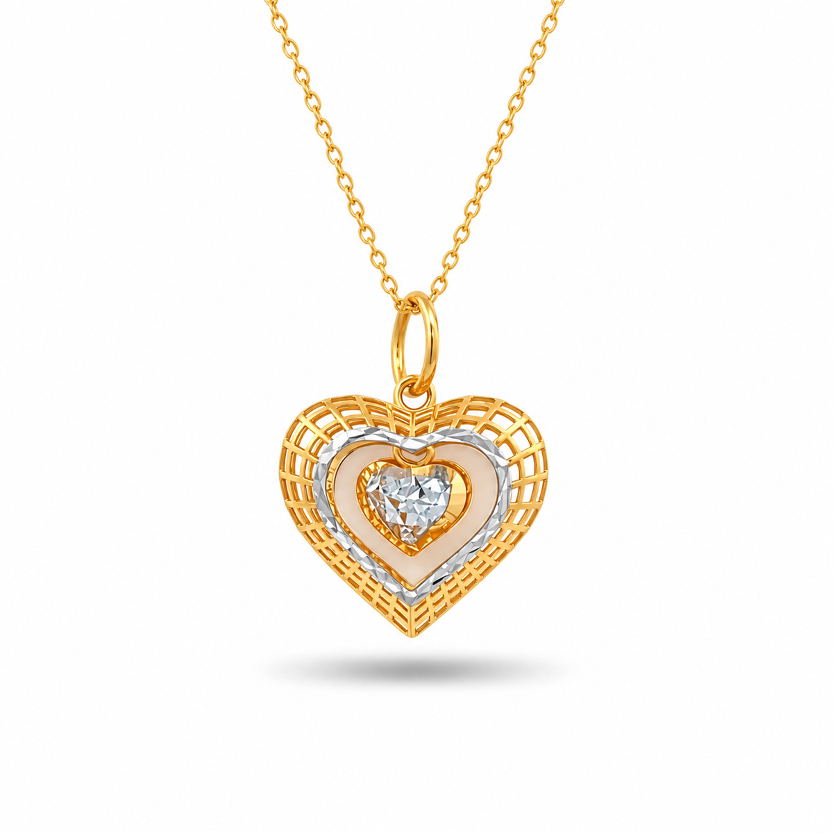 916 Gold Heart Petite Pendant — BP10641-1