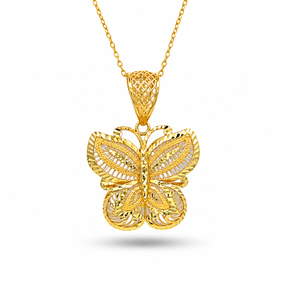 916 Gold Butterfly Pendant — BP10645-1