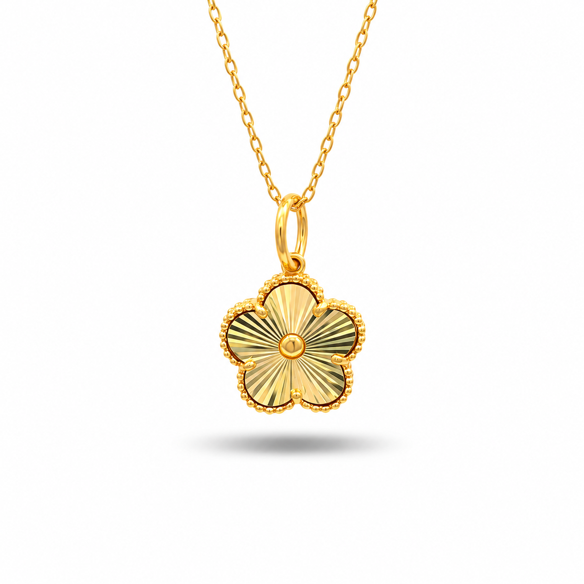 916 Gold Flower Aura Pendant — BP10648-1