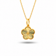 916 Gold Flower Aura Pendant — BP10648-1
