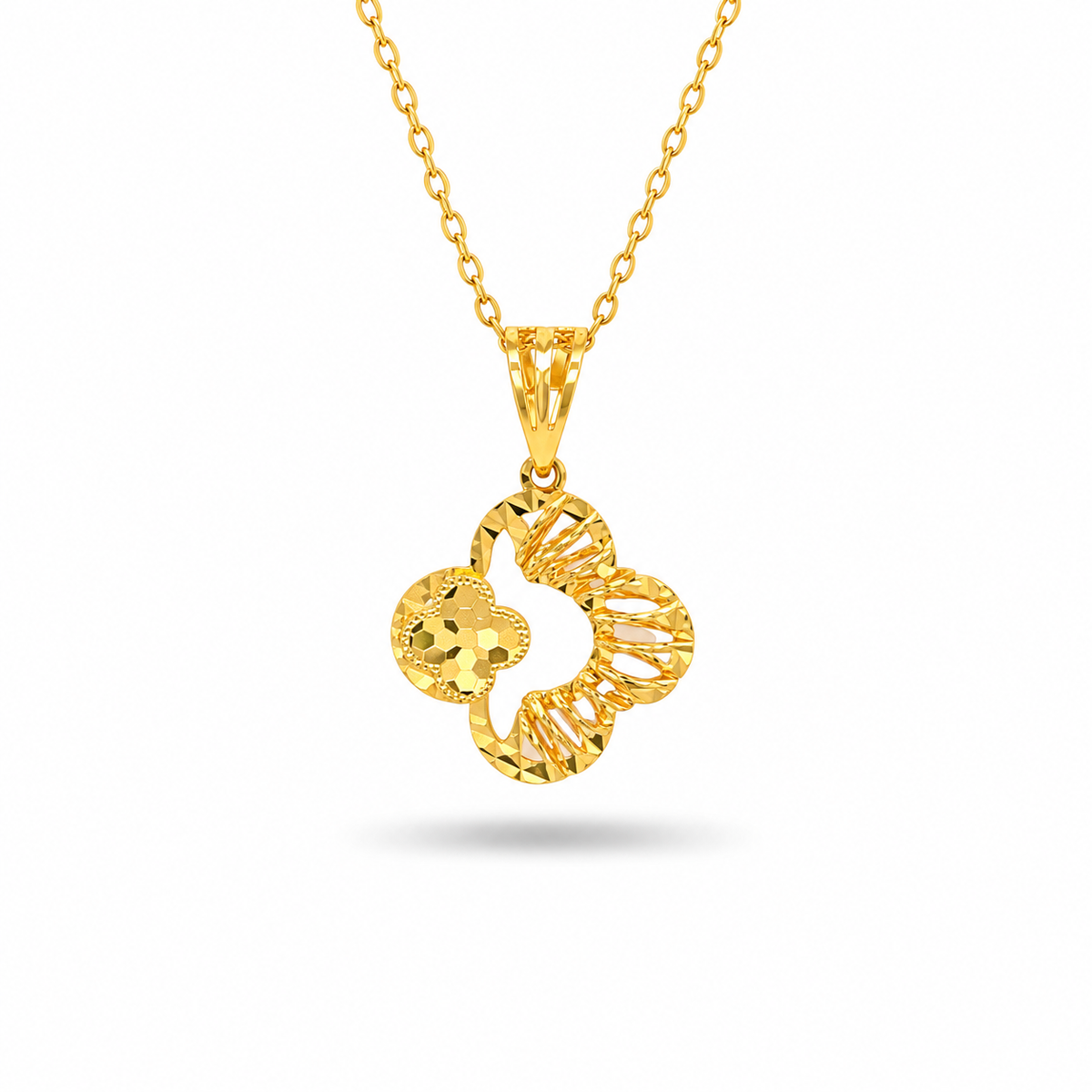 916 Gold Flower Petite Pendant — BP10657-1
