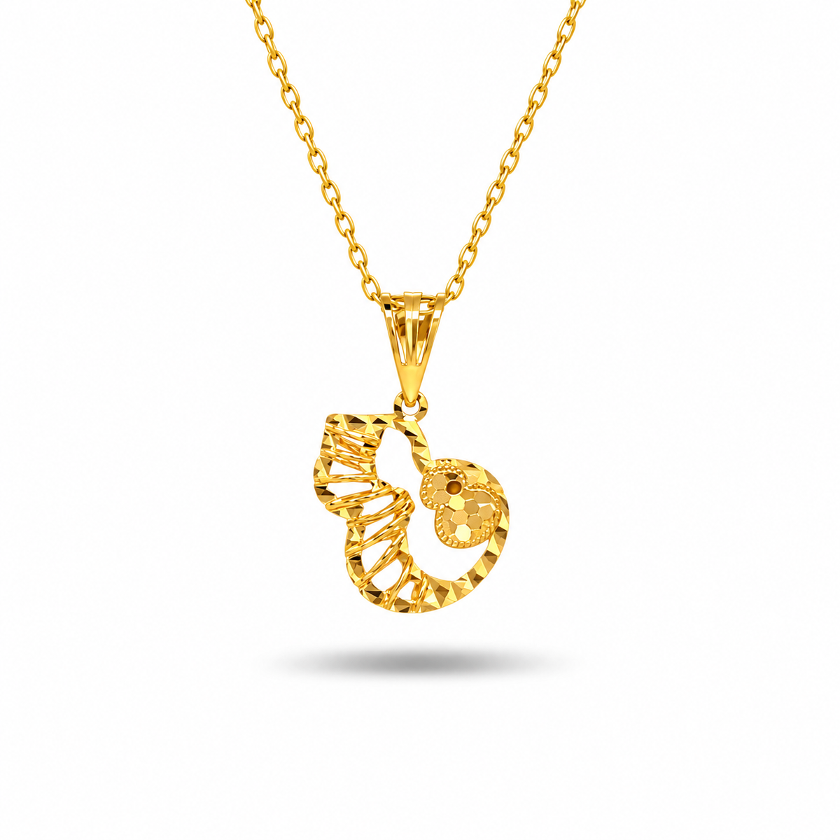 916 Gold Gourd Bloom Pendant — BP10658-1