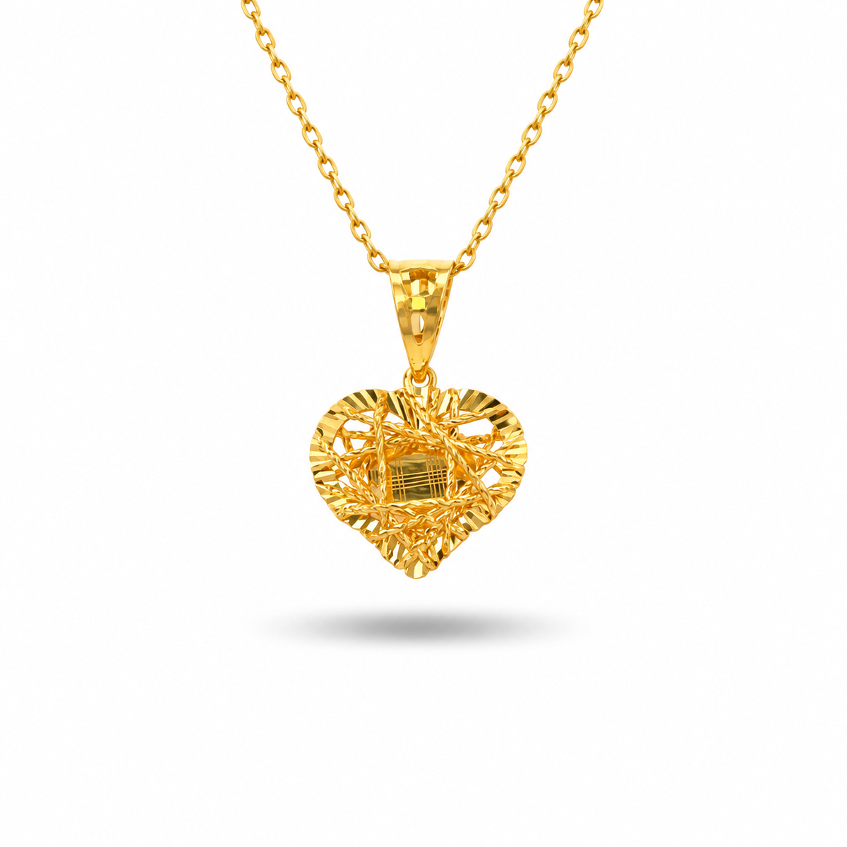 916 Gold Heart Grande Pendant — BP10659-1