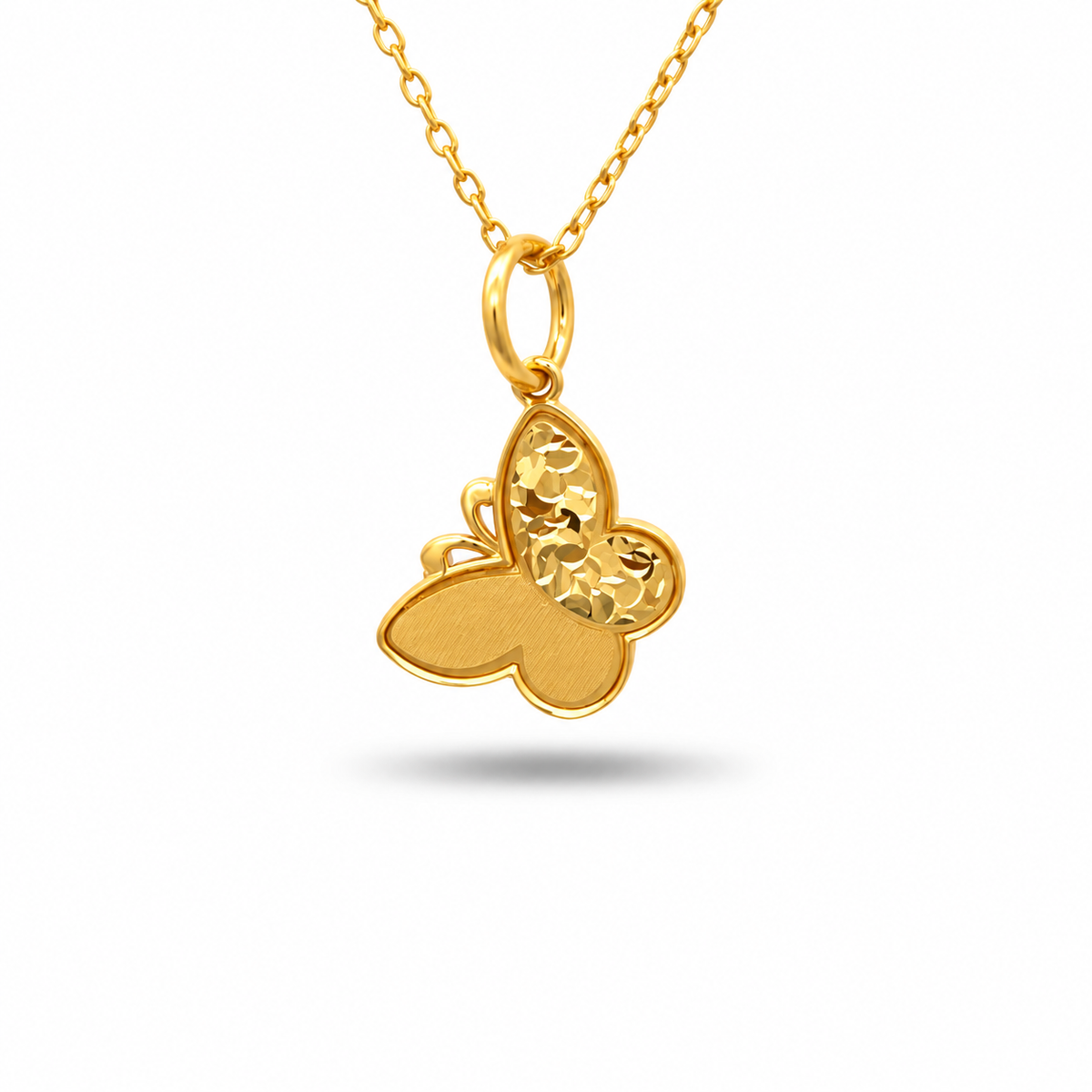 916 Gold Butterfly Bloom Pendant — BP10663-1