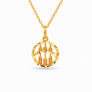 916 Gold Abacus Petite Pendant — BP10665-1