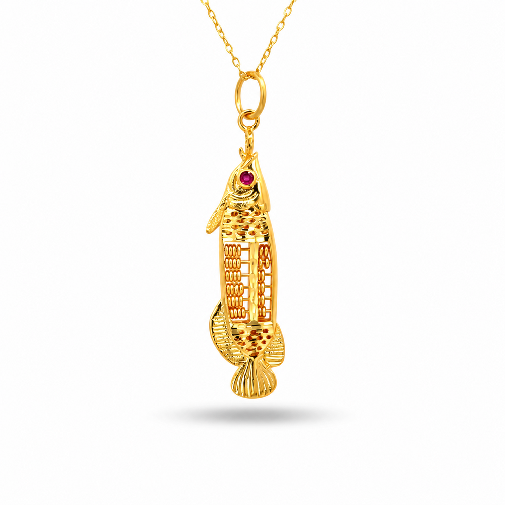 916 Gold Abacus Twine Pendant – BP10667-1 – view 1