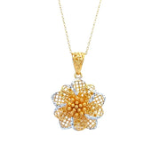 916 Gold Flower Twine Pendant