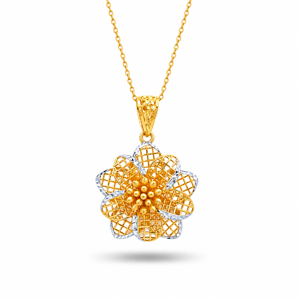 916 Gold Flower Twine Pendant — BP10676-1