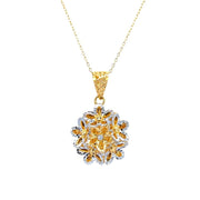 916 Gold Flower Mosaic Pendant