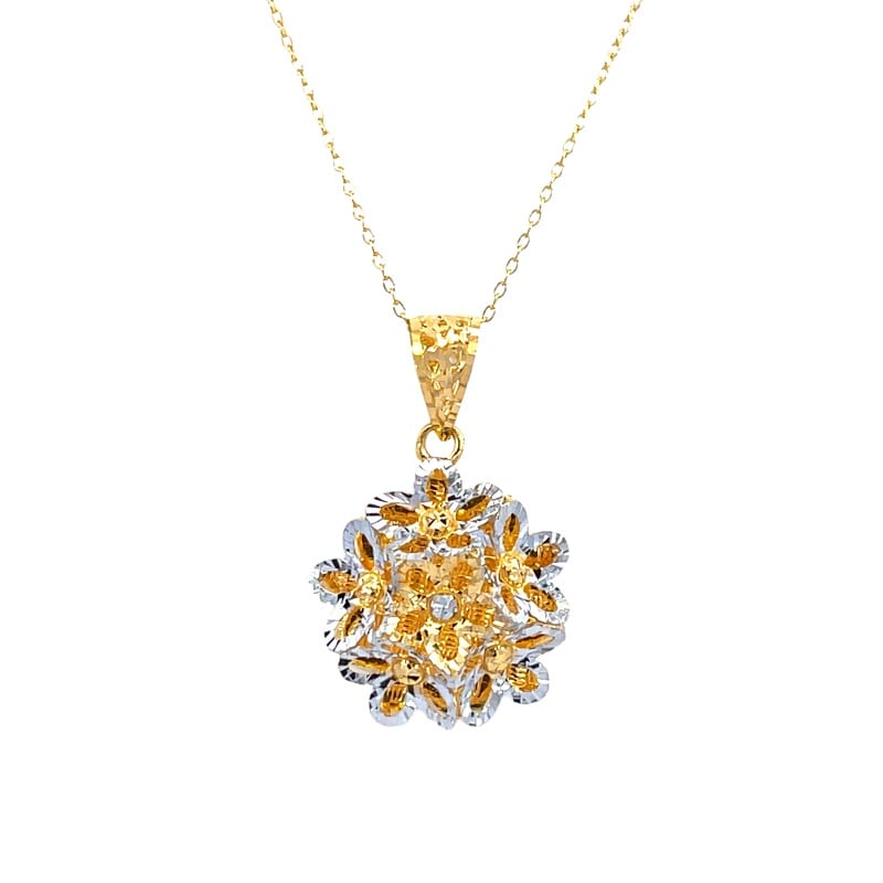 916 Gold Flower Mosaic Pendant