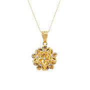 916 Gold Flower Echo Pendant