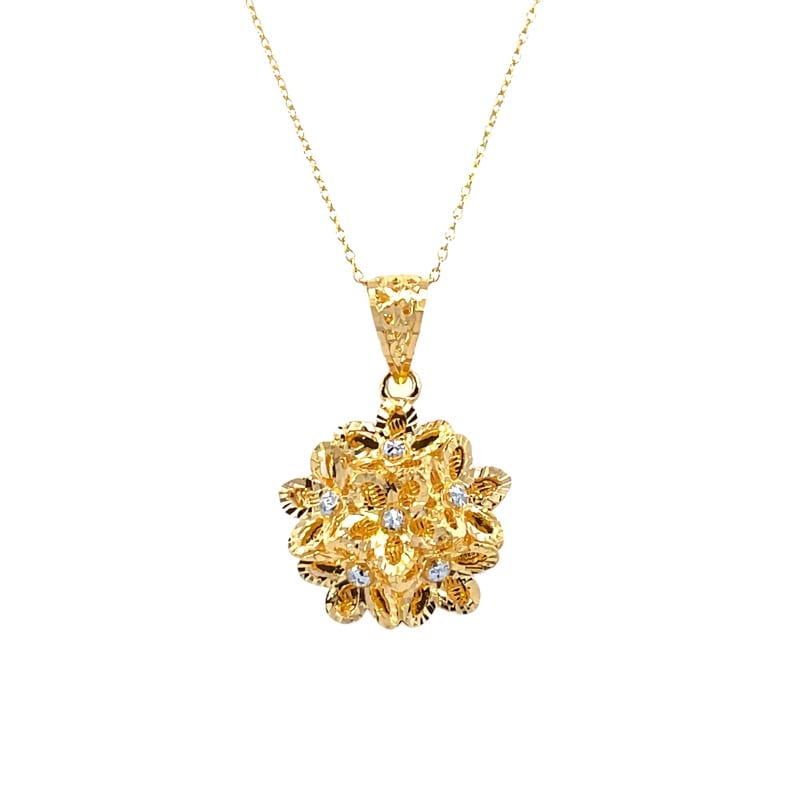 916 Gold Flower Echo Pendant