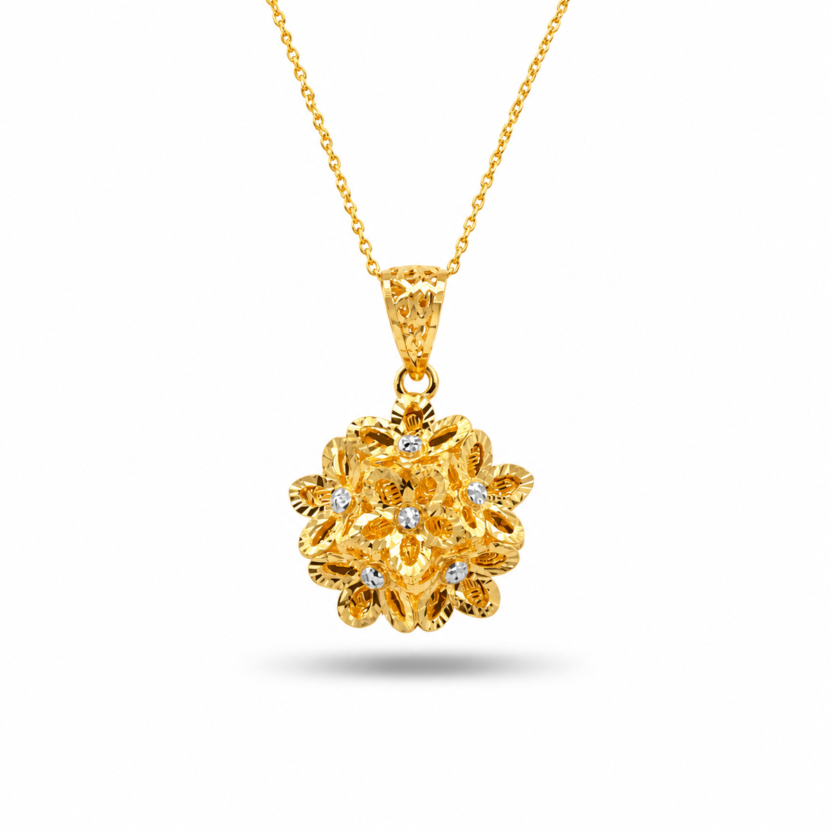 916 Gold Flower Echo Pendant — BP10678-2