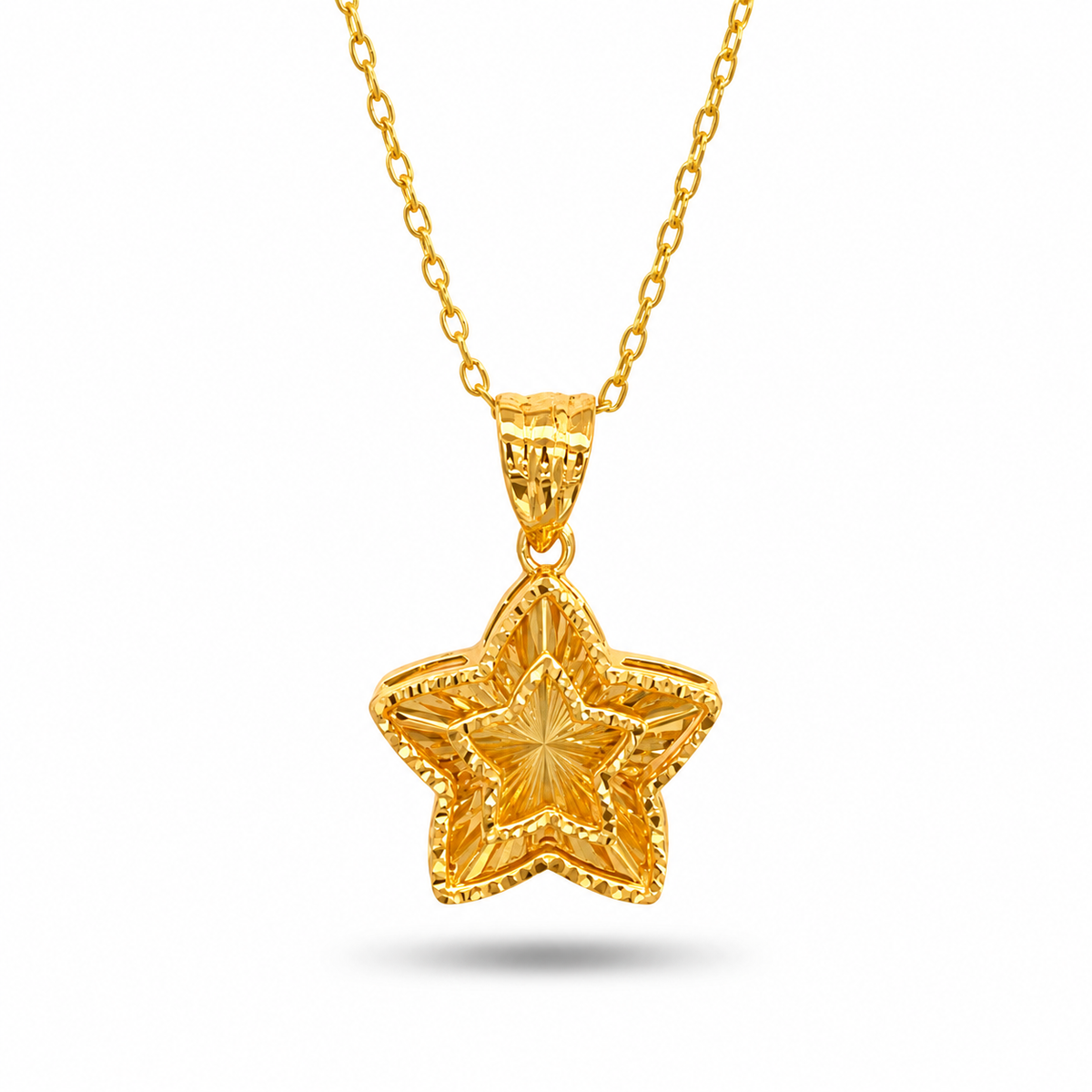 916 Gold Star Bloom Pendant — BP10693-1