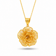 916 Gold Flower Velvet Pendant — BP10695-1