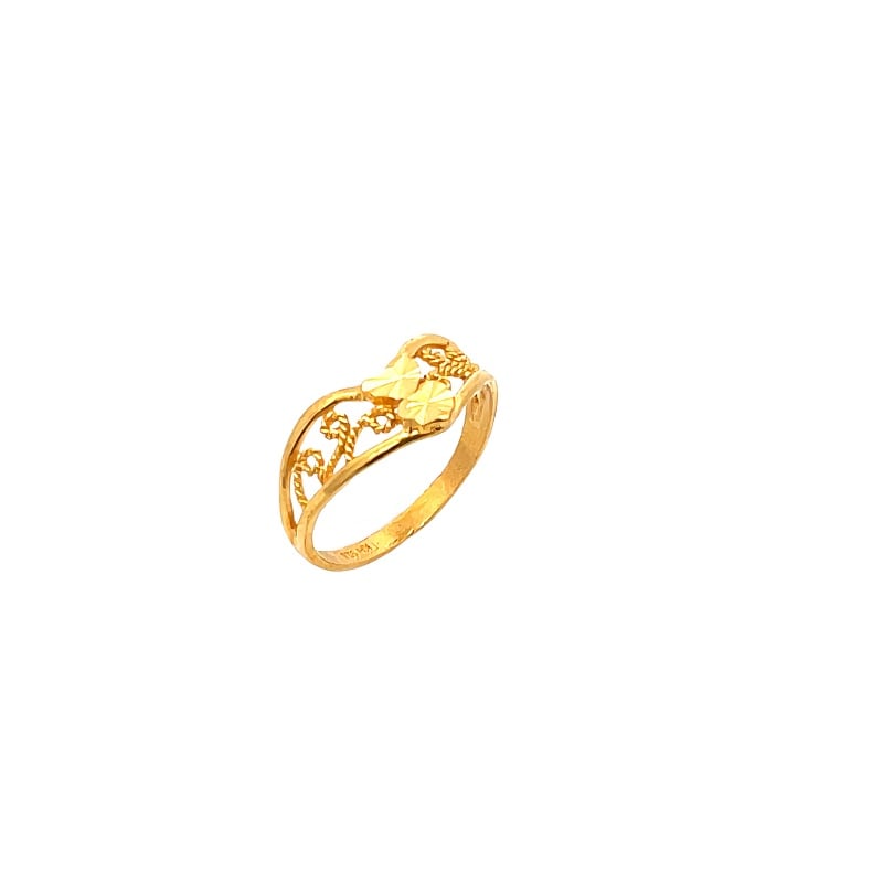 916 Gold Heart Ember Ring