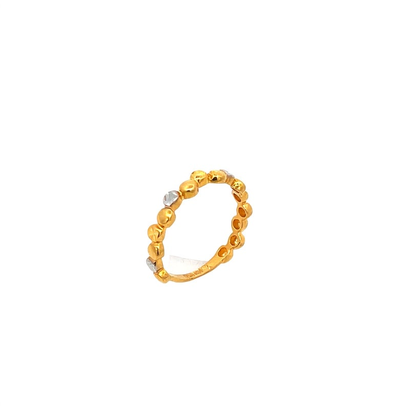 916 Gold Beads Duet Ring