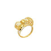 916 Gold Ribbon Halo Ring