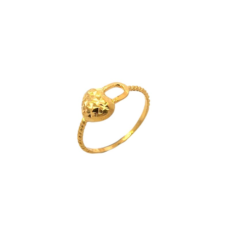 916 Gold Heart Trellis Ring