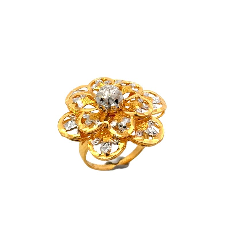 916 Gold Flower Ember Ring